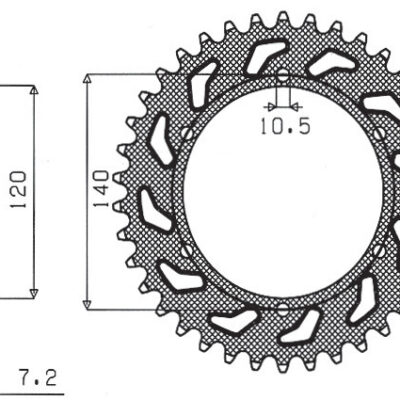 Zębatka TYLNA 5301 39 Kawasaki ZR 750 ZEPHYR 91-99, W 650 99-06 (JTR498.39) (Łańc. 525) (530139JT) | Sunstar