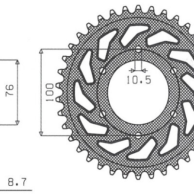 Zębatka TYLNA 825 44 / 816 44 Suzuki GSXR1100, GSXR750 (92-95) (JTR816.44) (Łańc. 530) (81644JT) | Sunstar