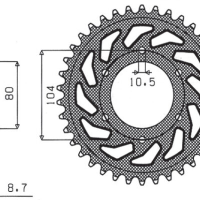 Sunstar JT Zębatka napędowa - KAWASAKI KZ 650 SR (1977-1980) - SUN1-5353-40
