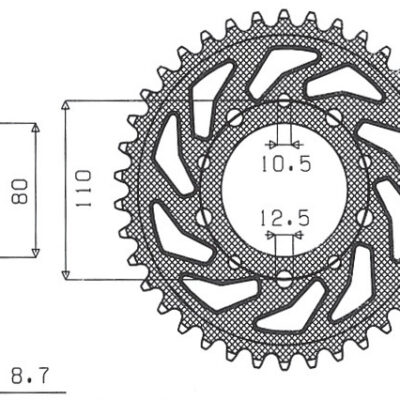 Sunstar JT Zębatka napędowa - HONDA CBR 600F (1984-1990) - SUN1-5363-43