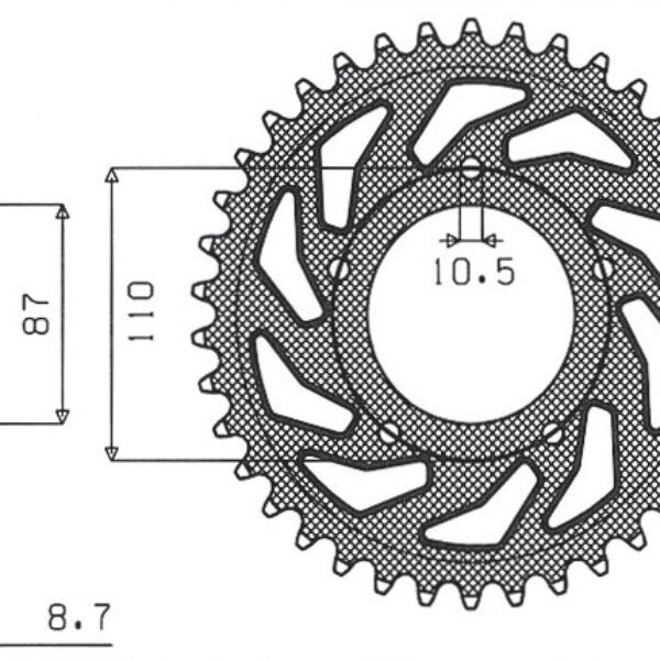 Sunstar JT Zębatka napędowa – SUZUKI VZ 800 MARAUDER () (… (1997-2004) – SUN1-5383-48