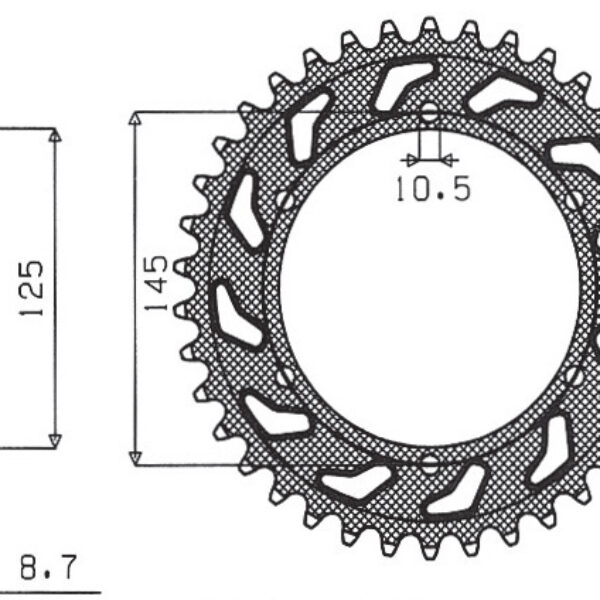 Sunstar JT Zębatka napędowa – YAMAHA FZR 600 (3HE) (JTR86… (1992-1993)