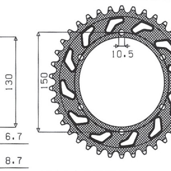 Sunstar JT Zębatka napędowa – YAMAHA XJR1300` (1991-2003) – SUN1-5601-39