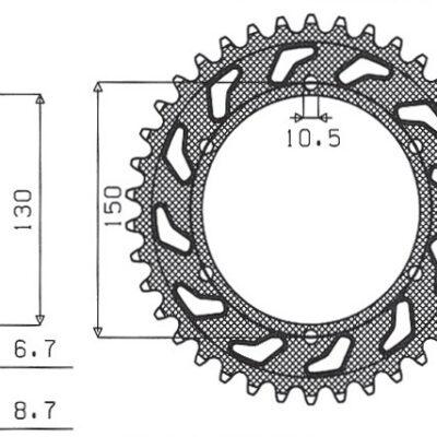 Sunstar JT Zębatka napędowa - YAMAHA YZF 600R THUNDER CAT () (1996-2003) - SUN1-5601-47
