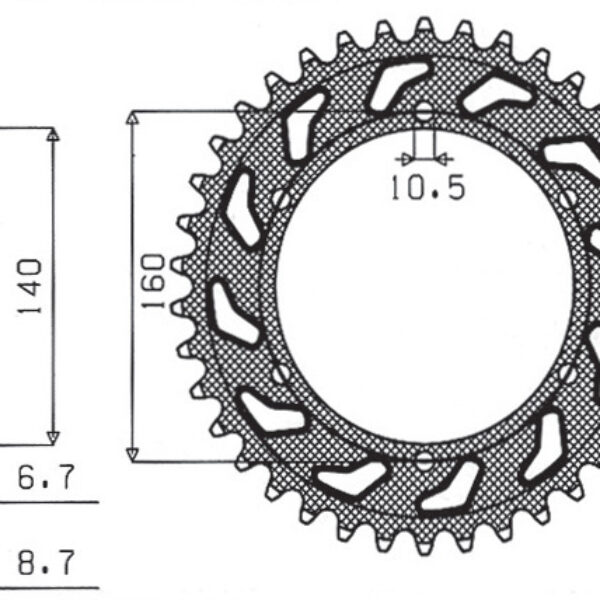 Sunstar JT Zębatka napędowa – KAWASAKI GPX 750R – SUN1-5652-44