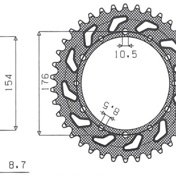 Sunstar JT Zębatka napędowa – HONDA VFR750 (2002-2015) – SUN1-5695-43