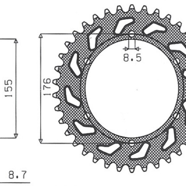 Sunstar JT Zębatka napędowa – TRIUMPH 900/955/1000 (1997-1999)