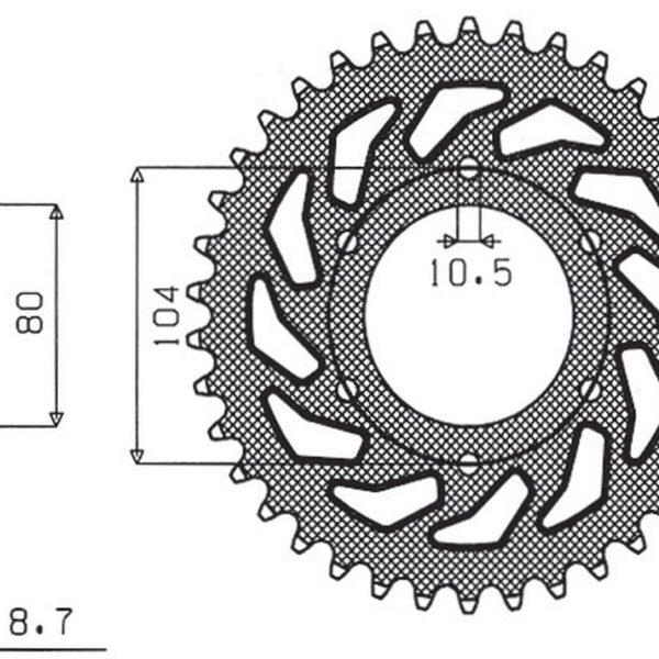 Sunstar Zębatka napędowa – KAWASAKI Z 750C (1980-1989)