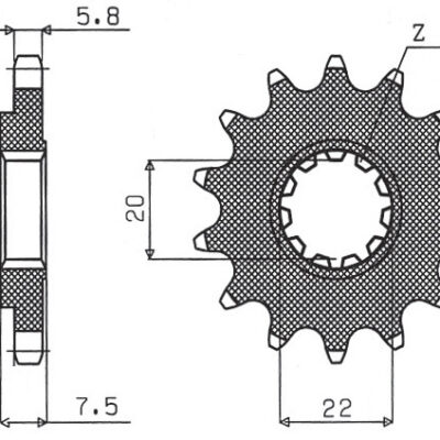 Sunstar JT Zębatka napędowa - HONDA CR 125R (2004-2017) - SUN31213