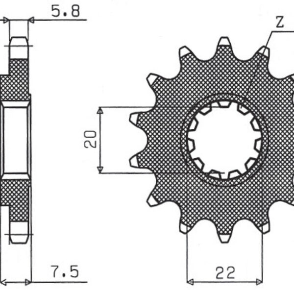 Sunstar JT Zębatka napędowa – HONDA CR 125R (2004-2017) – SUN31213