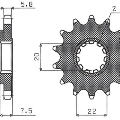 Sunstar JT Zębatka napędowa - HONDA CR 125R (2004-2017) - SUN31214