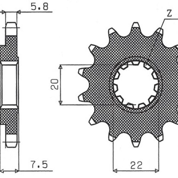 Sunstar JT Zębatka napędowa – HONDA CR 125R (2004-2017) – SUN31214