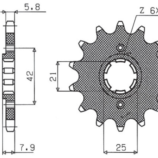 Sunstar JT Zębatka napędowa – YAMAHA XT 600 (1983-1986) – SUN31615