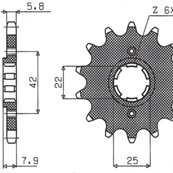 Sunstar JT Zębatka napędowa – HONDA XR 600R – SUN32014