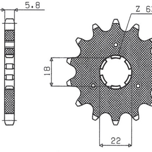Sunstar JT Zębatka napędowa – KAWASAKI KX 125 (JTF1445.13… (1994-2007)