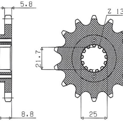 Sunstar JT Zębatka napędowa - KAWASAKI ER5 (JTF512.17) (Ł... (1997-2006)