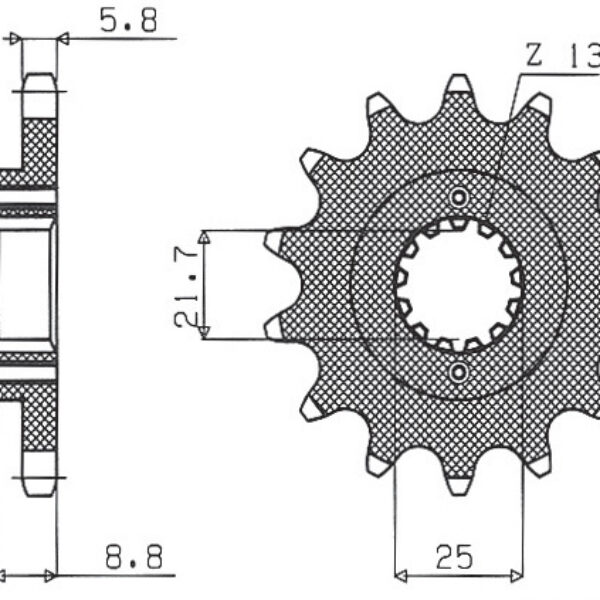 Sunstar JT Zębatka napędowa – KAWASAKI ER5 (JTF512.17) (Ł… (1997-2006)