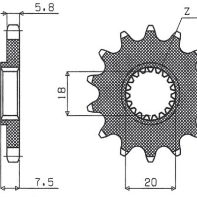 Sunstar JT Zębatka napędowa - HONDA CR 125 (JTF326.13) (Ł... (1987-2003)