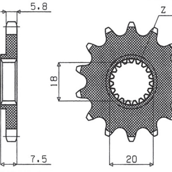 Sunstar JT Zębatka napędowa – HONDA CR 125 (JTF326.13) (Ł… (1987-2003)