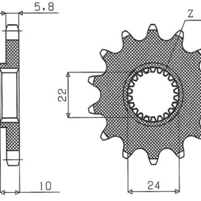 SUNSTAR ZĘBATKA PRZEDNIA 402 15 BMW F 650 '94-'13, APRILIA PEGASO 650 '98-'04 (JTF402.15) (ŁAŃC. 520) (40215JT)