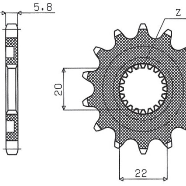 Sunstar JT Zębatka napędowa – YAMAHA YZF 250 (JTF1590.14)… (2001-2025)