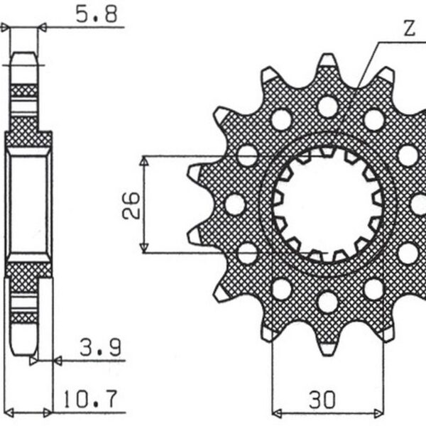 Sunstar JT Zębatka napędowa – YAMAHA FZ1 (2004-2014) – SUN39517