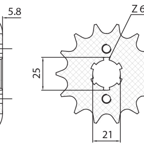 Sunstar JT Zębatka napędowa – YAMAHA XV 125 VIRAGO (JTF15… (1997-2001)