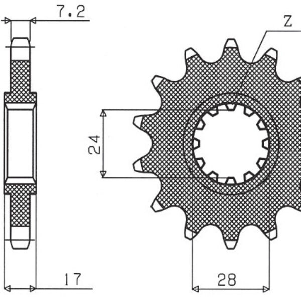 Sunstar JT Zębatka napędowa – HONDA CB 600 HORNET (1997-2007) – SUN41215