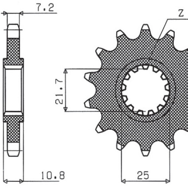 Sunstar JT Zębatka napędowa – YAMAHA R6 (JTF1586.16) (ŁAŃ… (2006-2016)