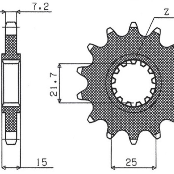 Sunstar JT Zębatka napędowa – KAWASAKI ZX 6R (JTF1182.15)… (1995-1997)