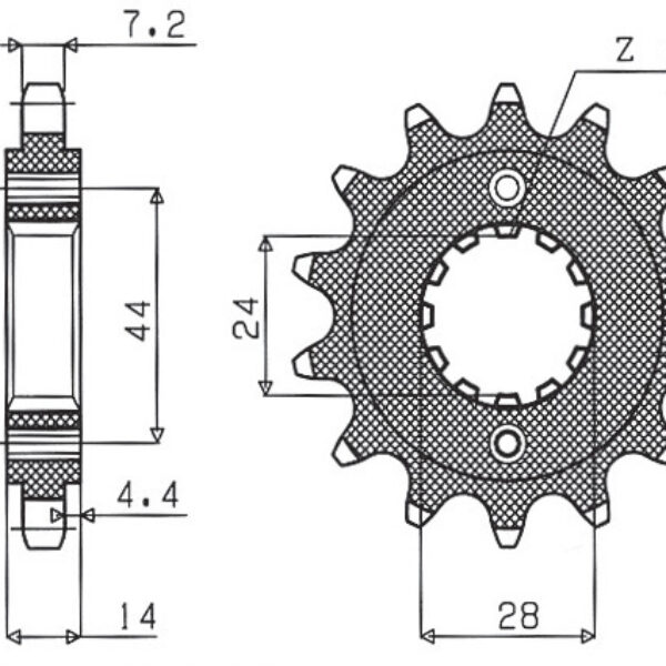 Sunstar JT Zębatka napędowa – HONDA XRV 750 AFRICA TWIN (… (1990-2003) – SUN41817