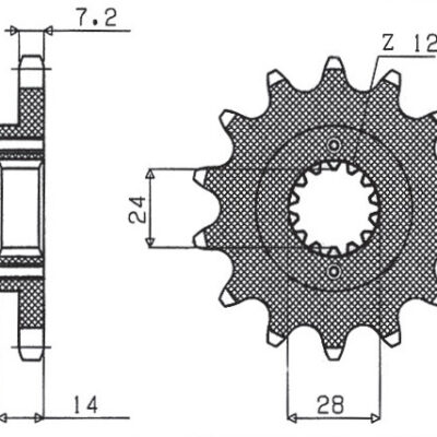 Sunstar JT Zębatka napędowa - HONDA XRV 750 AFRICA TWIN (... (1990-2003) - SUN42015