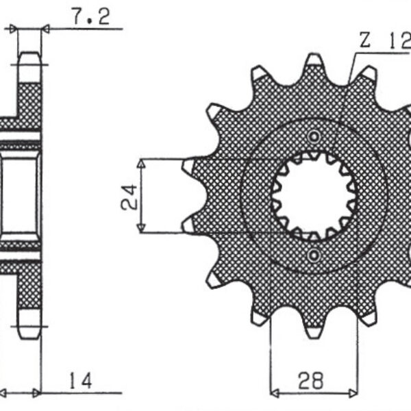 Sunstar JT Zębatka napędowa – HONDA XRV 750 AFRICA TWIN (… (1990-2003) – SUN42015