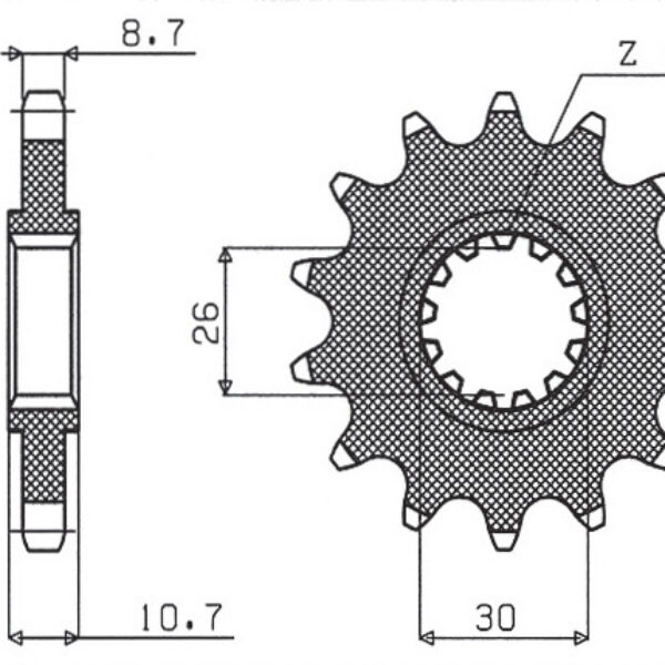 Sunstar JT Zębatka napędowa – YAMAHA FZ1 (2004-2014) – SUN51717