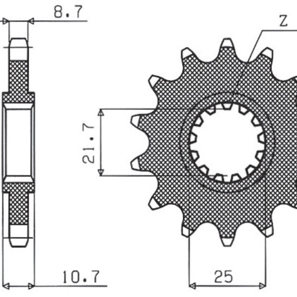 Sunstar JT Zębatka napędowa – YAMAHA FZ6 (2004-2009) – SUN51915