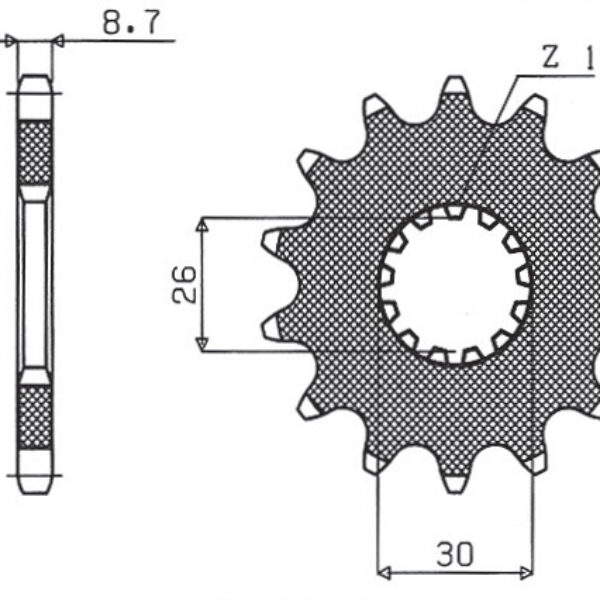 Sunstar JT Zębatka napędowa – TRIUMPH DAYTONA 955/SPRINT… – SUN52417