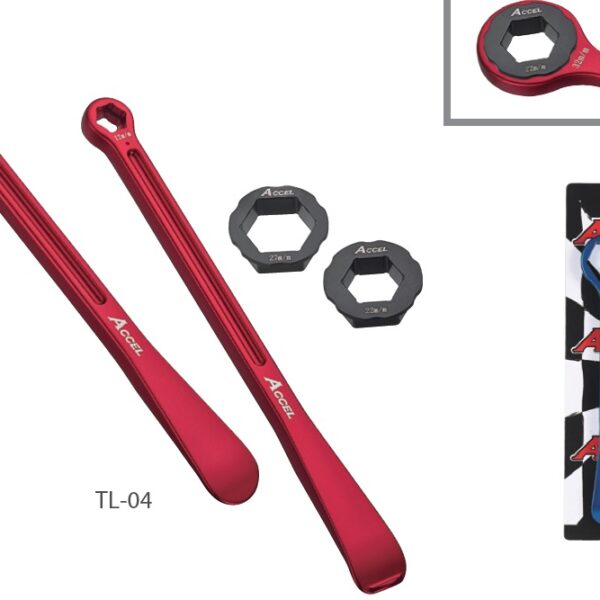 Komplet Łyżek DO OPON (23+24CM) ALU7075 KUTE z Kluczami 10, 12, 22, 27, 32 MM Kolor Niebieski (Łyżka DO Opon) | Accel