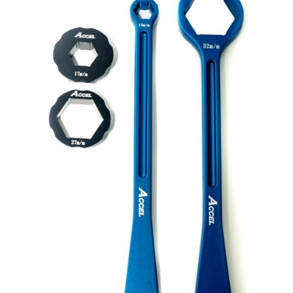 Komplet Łyżek DO OPON (23+24CM) ALU7075 KUTE z Kluczami 10, 13, 17, 27, 32 MM Kolor Niebieski (Łyżka DO Opon) | Accel