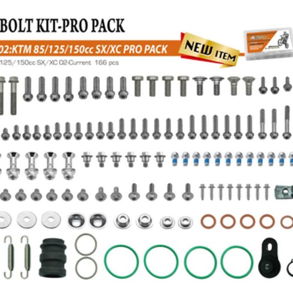 Komplet Śrub PRO PACK Factory 2T (Duży) KTM SX/XC 85/125/150 ’02 | Accel