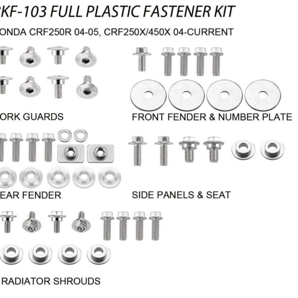 Komplet Śrub DO Plastików Honda CRF 250R ’04-05, CRF 250/450X ’04-20 (BKF-103) | Accel
