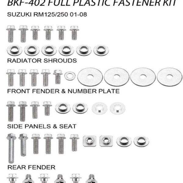 Komplet Śrub DO Plastików Suzuki RM 125/250 ’01-08 (BKF-402) | Accel
