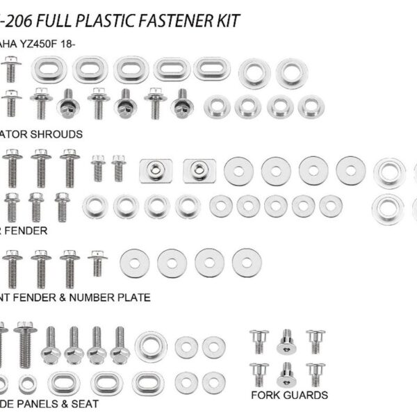 Komplet Śrub DO Plastików Yamaha YZF 450 ’18-20 (BKF-206) | Accel