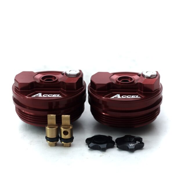 KOREK Górny (Nakrętka) Amortyzatora Przedniego z Regulacją Honda CRF 250R ’18-20, CRF 450R/RX ’17-20, CRF 250RX ’19-20, CRF 450X/L 19, Kawasaki KXF 450 ’19-20, Suzuki RMZ 450 ’18-19 (KPL.-2SZT.) – | Accel