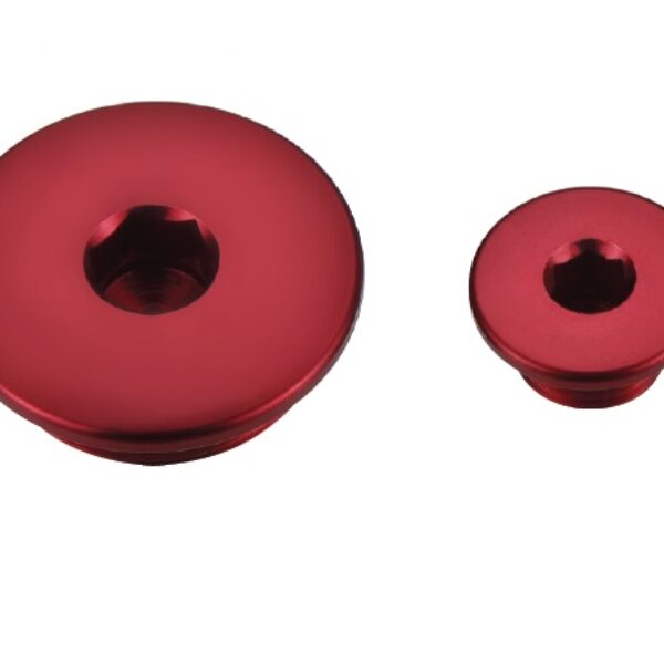 KORKI Inspekcyjne Silnika Honda CRF 250R ’10-’17, CRF 450R ’02-’23, CRF 250X ’10-’16, CRF 450X ’05-’17, CRF 1000 ’16-’19, CRF 1100 ’20 Kolor Czerwony (2SZT.)(30X1,5MM, 14X1,5MM) | Accel