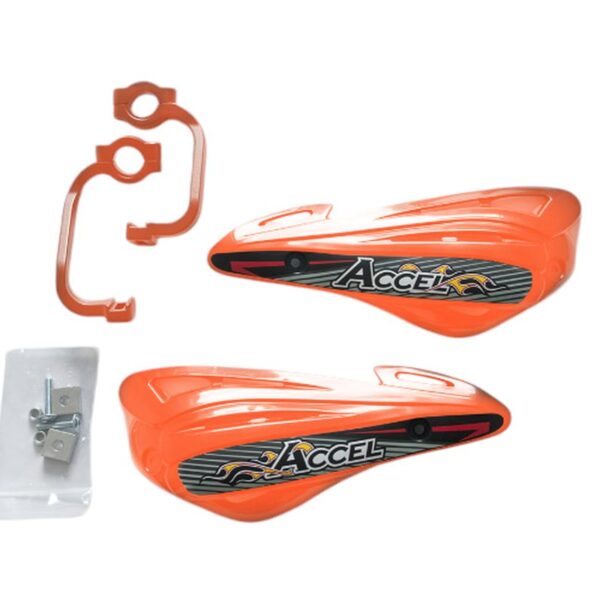 Osłony RĄK (HANDBARY) z Mocowaniem Aluminiowym MX (22+28MM) (Alu-Pomarańczowy, Plastik-Pomarańczowy) – | Accel