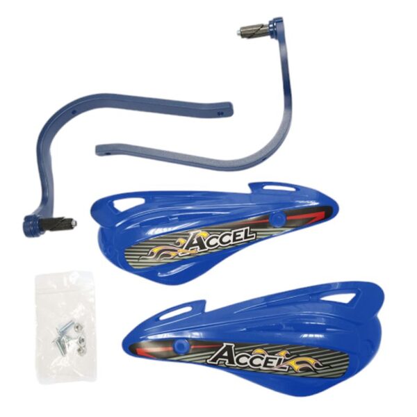 Osłony RĄK (HANDBARY) z Mocowaniem Aluminiowym ATV (22+28MM) (Alu-Niebieski, Plastik-Niebieski) | Accel