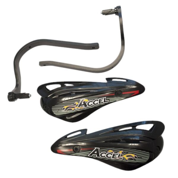 Osłony RĄK (HANDBARY) z Mocowaniem Aluminiowym ATV (22+28MM) (Alu-Czarny, Plastik-Czarny) | Accel