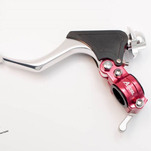 Uchwyt Dźwigni Sprzęgła Kompletny + HOT Start Uniwersalny (Kuty) Kolor Czerwony (3 Pozycje Dźwigni) (CL-02RD) | Accel