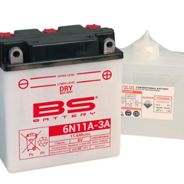 Akumulator 6N11A-3A (122X62X131) 6V 11AH Obsługowy – Elektrolit Osobno Ue2019/1148 (6) | BS