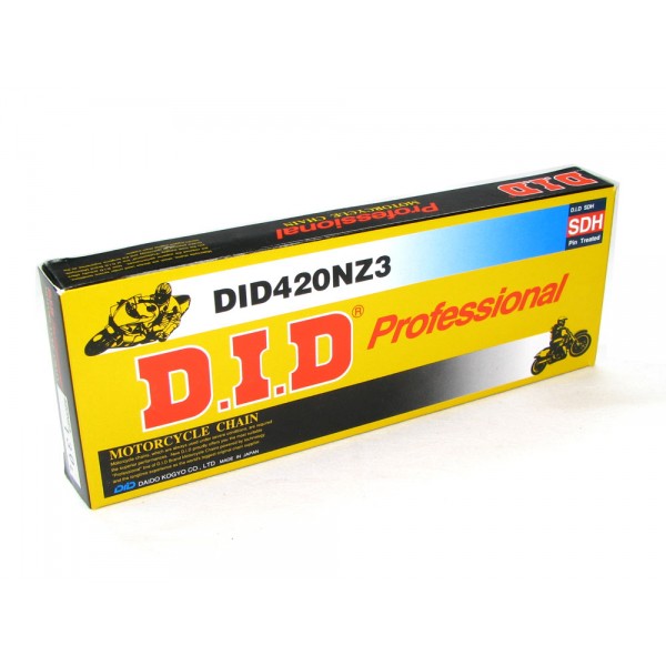 DID ŁAŃCUCH NAPĘDOWY 420NZ3-138 (138 OGNIW) BEZ O-RINGÓW (OTWARTY + ZAPINKA)